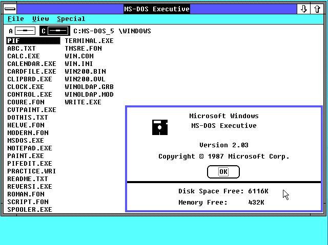 Windows 2.0 版本信息
